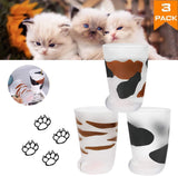 Cat Paw Frosted Glass Cup Sets - Brown 4 - 300ml 4pcs / Cat Paw Glass Set - Frosted Glass - image 16