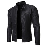 Men's Women's Slim PU Leather Jacket - Black - Jacket - 4XL - PU Leather - image 23