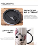 Large 20oz Ceramic Cat Mug + Spoon Lid - White - Pattern 1 / Cat Mug - 20oz - Porcelain - image 21
