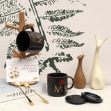 Mr and Mrs Coffee Mugs Bridal Gift-Set - White/Black - Mr and Mrs 2 Cup Set - 400ml - Ceramic - image 20
