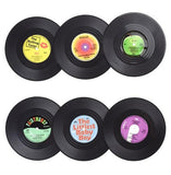 Funki Buys | Coasters | Vinyl Record C... - 6 Pcs / Record Coaster Set + Holder / BPA Free Plastic / 4.13" x 0.98" - image 13