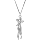Hugging Couple Necklace Large - Silver - Hug Necklace - Large - Alloy - image 8