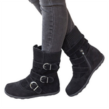 Funki Buys | Boots | Women's Buckled Suede Snow Ankle Boots - Gray : Suede Ankle Boot / 43 B / PU Suede Leather - image 24