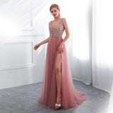 Women's Beaded  Evening Dress Tulle - Pink - Beaded Evening Dress - 22W - Polyester/Chiffon/Tulle - image 16