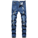Men's Ripped Distressed Skinny Jeans - Black - Skinny Ripped Jeans - XXXL - Denim Polyester - image 12