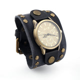 Men's Women's Wide Band Punk Watch - Black - Punk Watch - 10.23" - Alloy / Leather - image 2