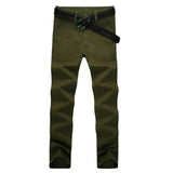 Men's Slim Fit Cargo Pant Mid-Waist Jeans - Army Green - Pants - 40 - Polyester Denim - image 29