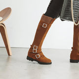 Women's Plush Knee High Boots - Brown - Knee High Boots - 11 B - PU Suede Leather - image 27