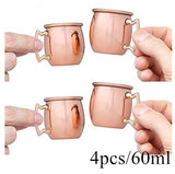 Moscow Mule 550ml Copper Mug Set Of 4 - Rose Gold - Mug 4pcs 60ML - Large - Copper - image 11