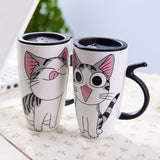 Large 20oz Ceramic Cat Mug + Spoon Lid - White - Pattern 1 / Cat Mug - 20oz - Porcelain - image 30