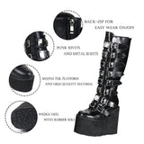 Funki Buys | Boots | Women's High Platform Wedg... - Black - 1 / Matte / Platform Buckle Boots / 43 B / PU Leather - image 32