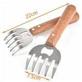 Meat Shredding Tools Forks Claws - Beige - 1 - Meat Bear Claws - 2 Pcs - Medium - Stainless Steel - image 18
