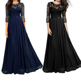 Women's Lace Overlay Long Ball Dress - Burgundy - Gown - XXXL - Chiffon/Lace - image 12