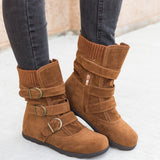 Funki Buys | Boots | Women's Buckled Suede Snow Ankle Boots - Gray : Suede Ankle Boot / 43 B / PU Suede Leather - image 34