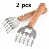 Meat Shredding Tools Forks Claws - Beige - 1 - Meat Bear Claws - 2 Pcs - Medium - Stainless Steel - image 2