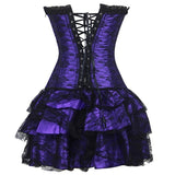 Women's Sweet Bustier Corset Dress Set - Green - Corset Skirt Set - 6XL - Polyester - image 11