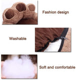 Cute Fluffy Paw Shaped Dog Cat Beds - Brown - Pet Paw Bed - XL - Plush - image 10