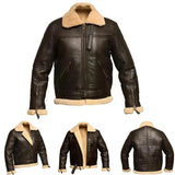 Men's Warm Faux Fur and Leather Jacket - Apricot - Faux Leather Jacket - 5XL - PU Leather Fleece - image 5