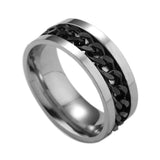 Men's Moveable Ring Stainless Steel Ring - Black - Spinner Anxiety Ring - 11 - Titanium - image 20