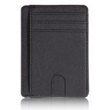 Unisex Slim RFID Leather Card Cases - Black - 3 - Card Holder Wallet - 4.53 x 3.15 x 0.2'' - PU Leather - image 34