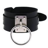Women's Gothic Punk Cosplay Collars - Black 3 - Bracelet Round / Punk Gothic Choker - Medium - PU Leather - image 8