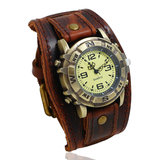 Men's Casual Roman Punk Retro Watch - Light Brown - Punk Watch - M - Stainless Steel / PU Leather - image 1