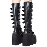 Funki Buys | Boots | Women's High Platform Wedge... - Black - 1 / Matte / Platform Buckle Boots / 43 B / PU Leather - image 7