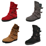 Funki Buys | Boots | Women's Buckled Suede Snow Ankle Boots - Gray : Suede Ankle Boot / 43 B / PU Suede Leather - image 4