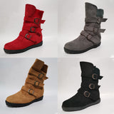 Funki Buys | Boots | Women's Buckled Suede Snow Ankle Boots - Gray : Suede Ankle Boot / 43 B / PU Suede Leather - image 25