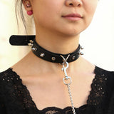 Women's Gothic Punk Cosplay Collars - Black 1 - Circle / Punk Gothic Choker - Medium - PU Leather - image 28