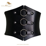 Women's Under Bust Waist Cincher Belts - Black - Round - Waist 60-80cm - PU Leather - image 5