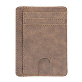 Unisex Slim RFID Leather Card Cases - Light Brown - Card Holder Wallet - 4.53 x 3.15 x 0.2'' - PU Leather - image 3