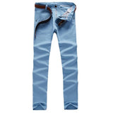 Men's Slim Fit Cargo Pant Mid-Waist Jeans - Light Blue - Pants - 40 - Polyester Denim - image 28