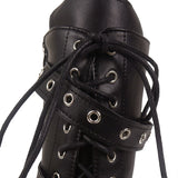 Women's Buckle Wedge Platform Boots - Black - Gothic Mid Calf Boots - 43 B - PU Leather - image 33