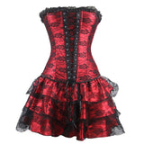 Women's Sweet Bustier Corset Dress Set - Green - Corset Skirt Set - 6XL - Polyester - image 14