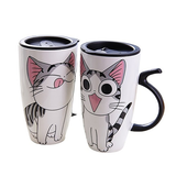 Large 20oz Ceramic Cat Mug + Spoon Lid - White - Cat Mug Set of Any 2 - 20oz - Porcelain - image 44