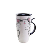Large 20oz Ceramic Cat Mug + Spoon Lid - White - Pattern 2 / Cat Mug - 20oz - Porcelain - image 41
