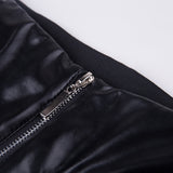 Women's Fitted Stretch Buckle Zip Pants - Black - 5 / Side Tie Pants - XL - Polyester - image 11