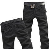 Men's Slim Fit Cargo Pant Mid-Waist Jeans - Army Green - Pants - 40 - Polyester Denim - image 13