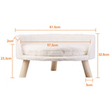 Pet Sofa Bed Raised Small Dog Couch - White - 1 / Ped Bed Stool / Large 24.21" - Plush - image 14