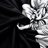 Women's Plus Splice Flower Print Blouse - Black - Flower Tunic Shirt - 8XL - Polyester - image 9