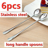 Stainless Steel Long Coffee Spoons 6Pcs - Silver - 6pcs - Pointed Head - Large - Stainless Steel - image 14