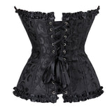 Women's Black Victorian Corset Dress - Black - 1 / Corset + Skirt - 6XL - Polyester Lace - image 5