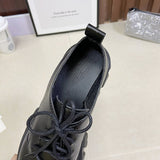 Women's Flat Gothic Punk Lace Up Shoes - Black - Patent Chunky Platform Shoes - 43 B - PU Leather - image 13