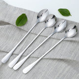 Stainless Steel Long Coffee Spoons 6Pcs - Silver - 6pcs - Pointed Head - Large - Stainless Steel - image 20