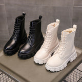 Funki Buys | Boots | Women's Lace-up Chunky Combat Boots - Black - Ankle / With Plush Inner / 43 B / PU Leather - image 40
