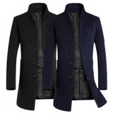 Men's Winter Wool Blend Slim Fit Jacket - Black - Business Jacket - 6XL - Wool Blend - image 5