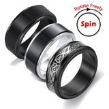 Men's Women's Fidget Spinner Rings - Black/Silver - 1 / 8mm / KAR097 - 6 - Titanium - image 13
