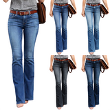 Women's Boyfriend Jeans Mid Waist - Blue - Light Blue / Bootcut Jeans - XXL - Polyester Denim - image 2