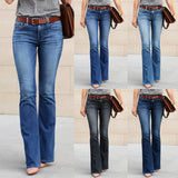 Women's Boyfriend Jeans Mid Waist - Blue - Light Blue / Bootcut Jeans - XXL - Polyester Denim - image 13